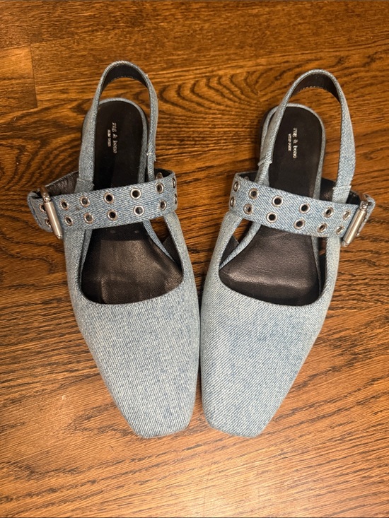 rag & bone Shoes - Rag & Bone Denim Slingback Mary Jane Flats EU 38.5